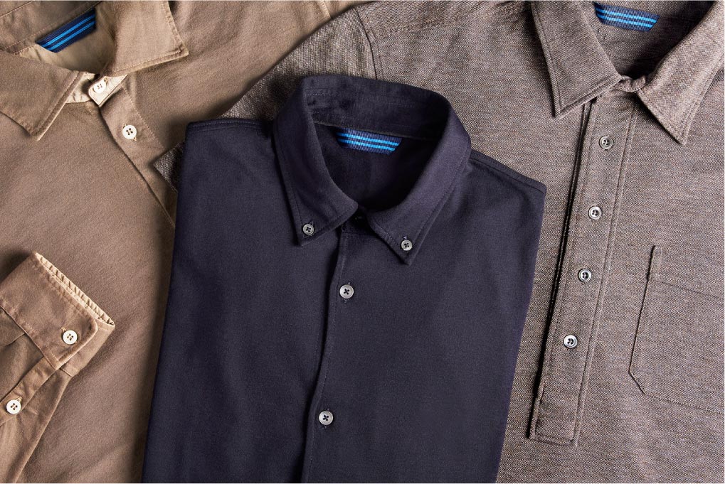 Classic shirts in cotton and wool piqué
